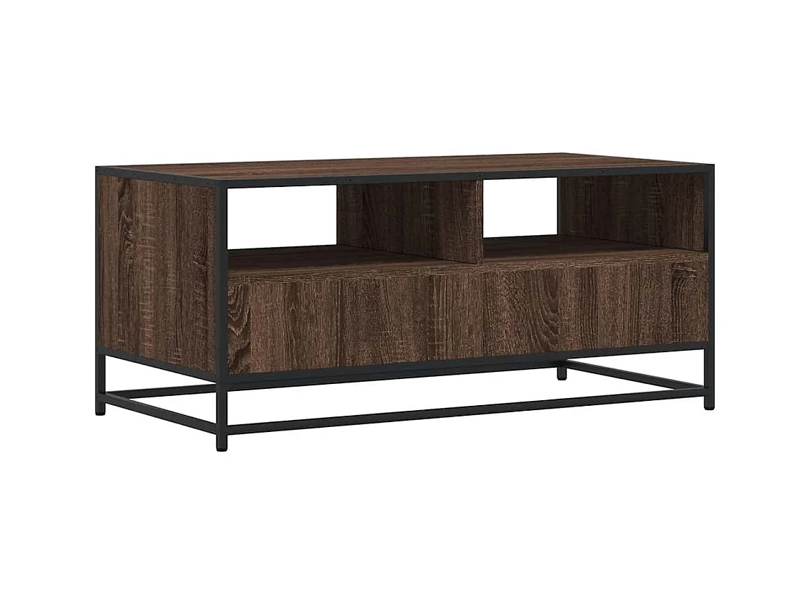 Mesa de centro-Mesa auxiliar madera maciza de pino negro 120x50x40,5 cm SHL4818