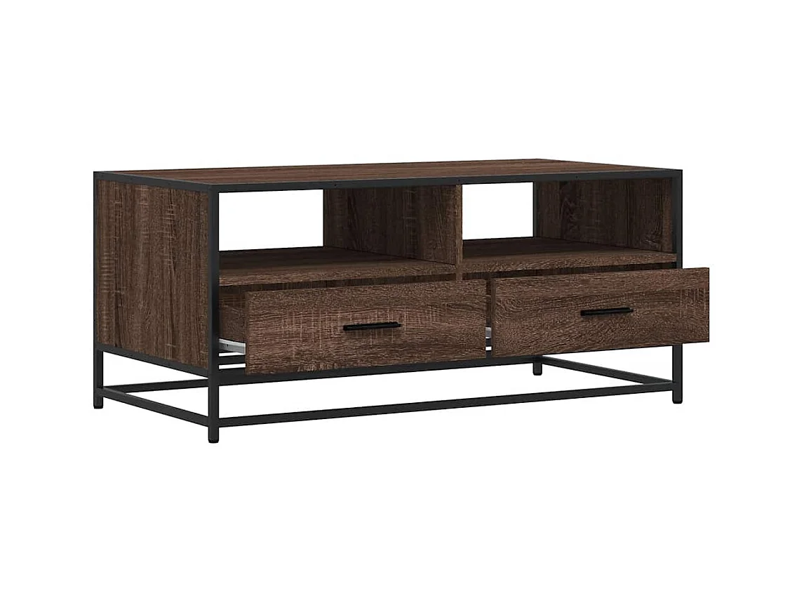 Mesa de centro-Mesa auxiliar madera maciza de pino negro 120x50x40,5 cm SHL4818