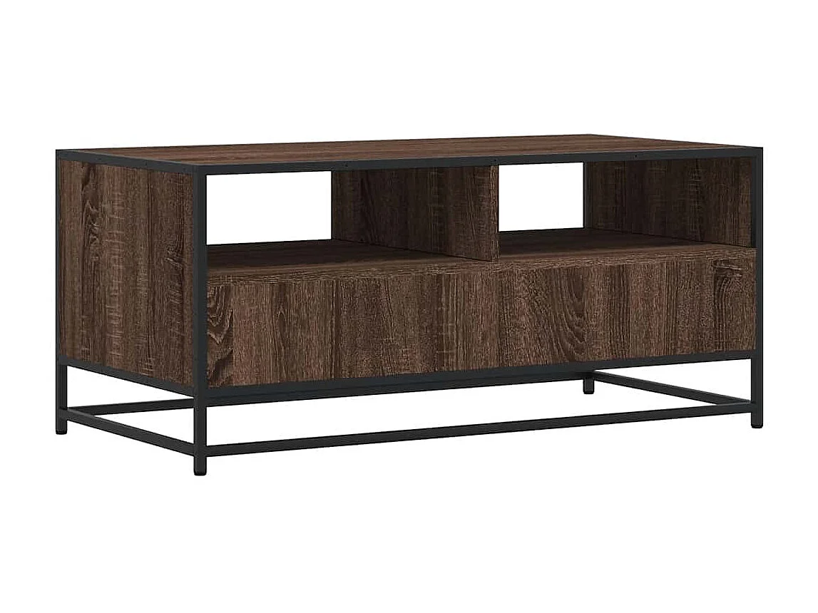 Couchtisch-Wohnzimmertisch-Beistelltische Braun Eichen-Optik 100x50x45 cm Holzwerkstoff Metall SHL9514