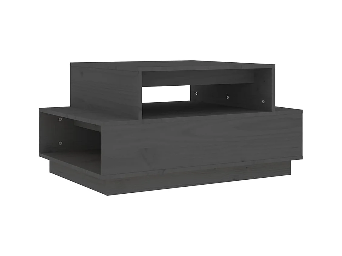 Table basse salon-Table d'appoint Gris 80x55x40,5 cm Bois massif de pin SHL84380