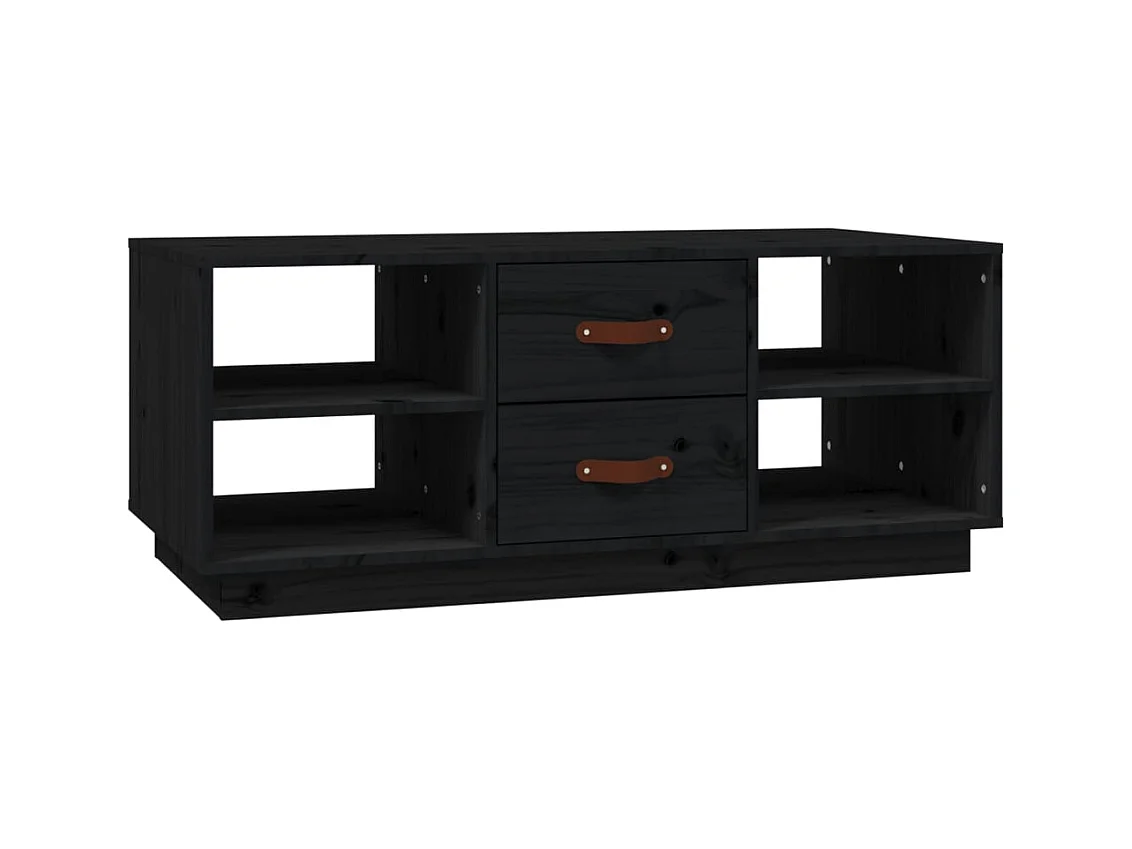 Table basse salon-Table d'appoint Noir 100x50x41 cm Bois massif de pin SHL61085