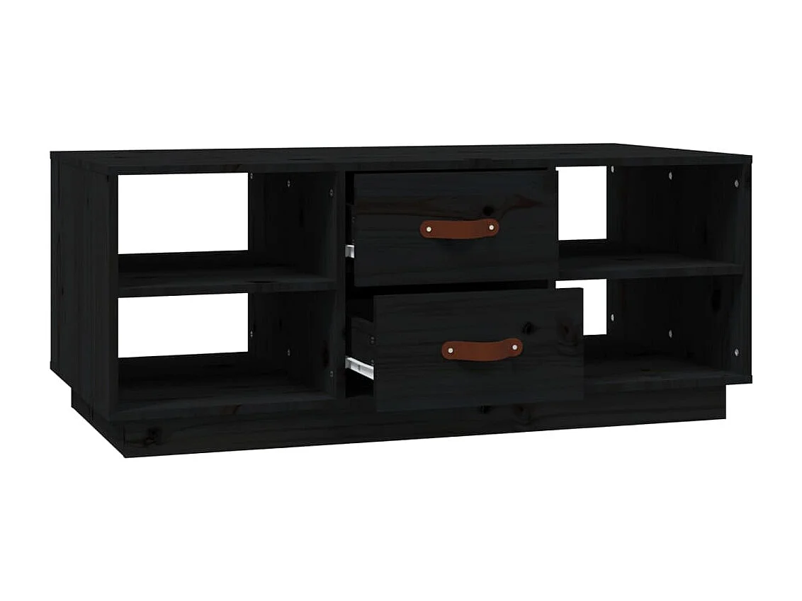 Couchtisch-Sofatisch-Beistelltische Schwarz 100x50x41 cm Massivholz Kiefer SHL68755