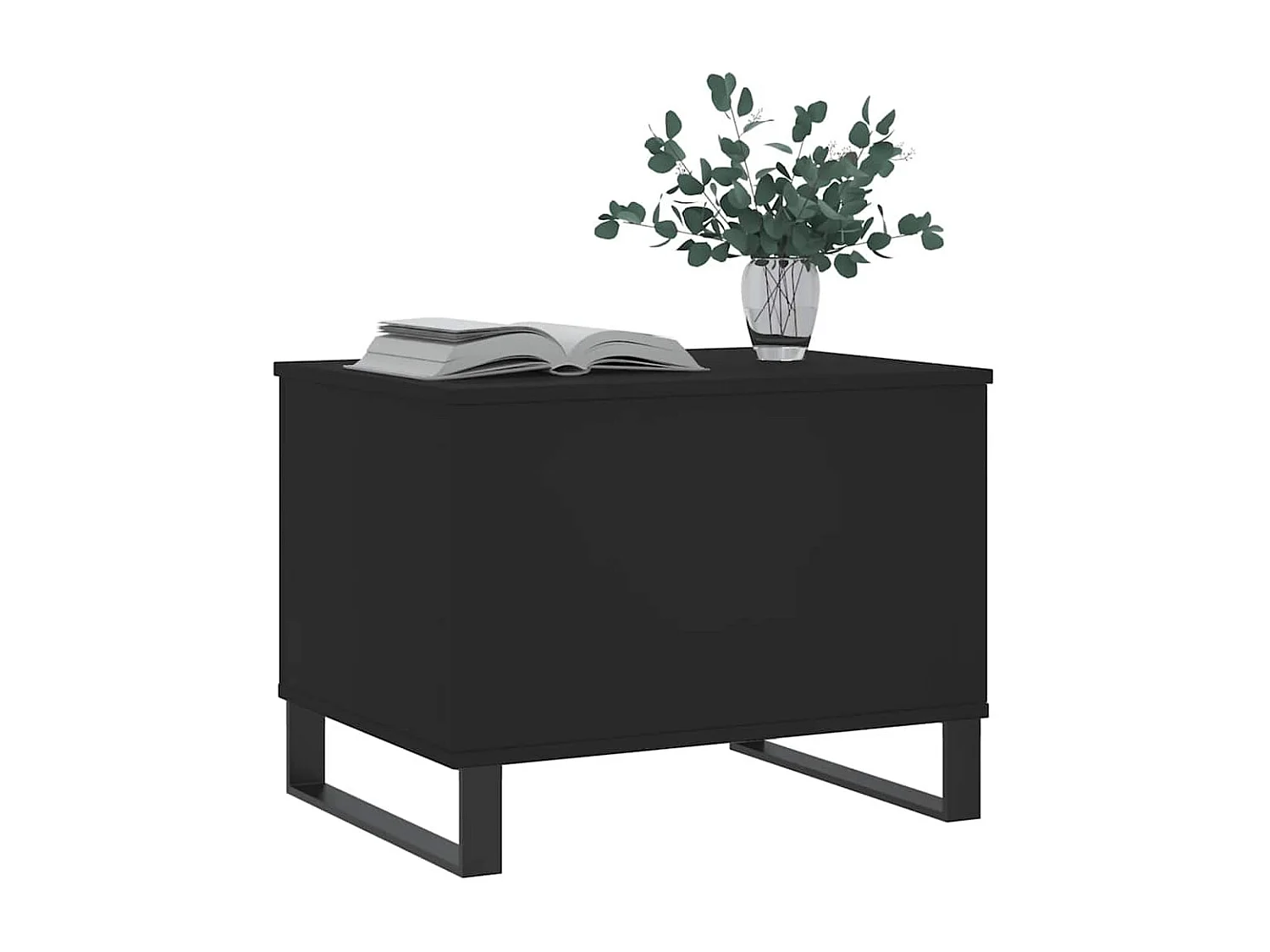 Salontafel | Woonkamertafel | Koffietafel 60x44,5x45 cm bewerkt hout zwart