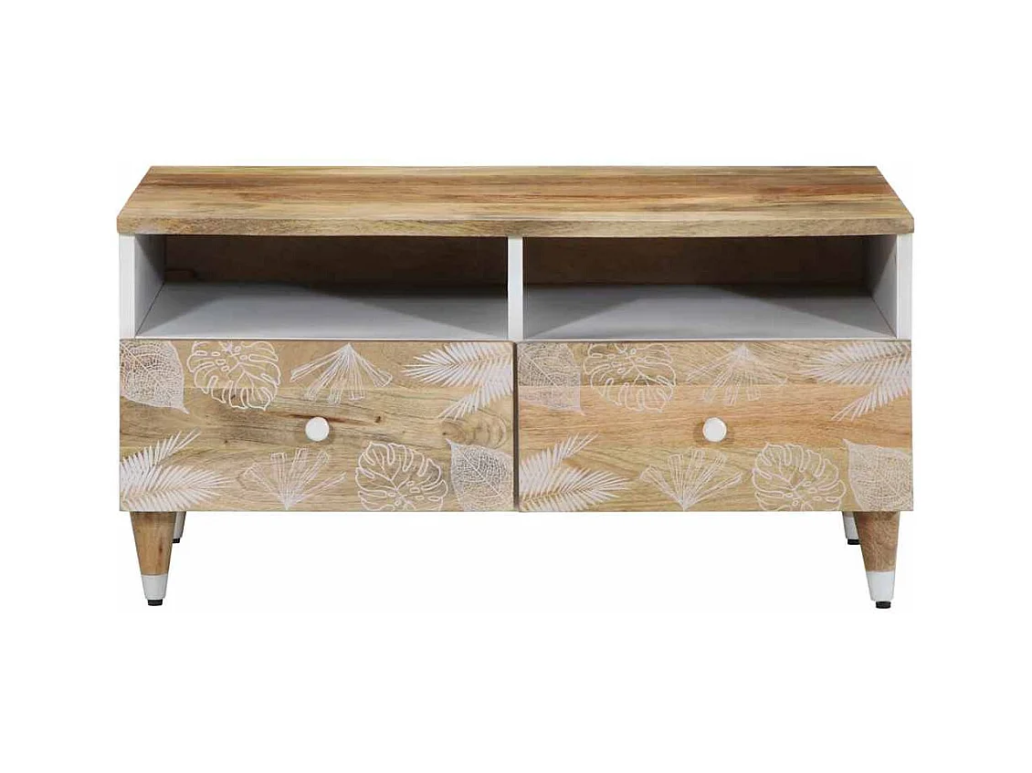 Table basse salon-Table d'appoint 80x54x40 cm bois de manguier massif SHL32760