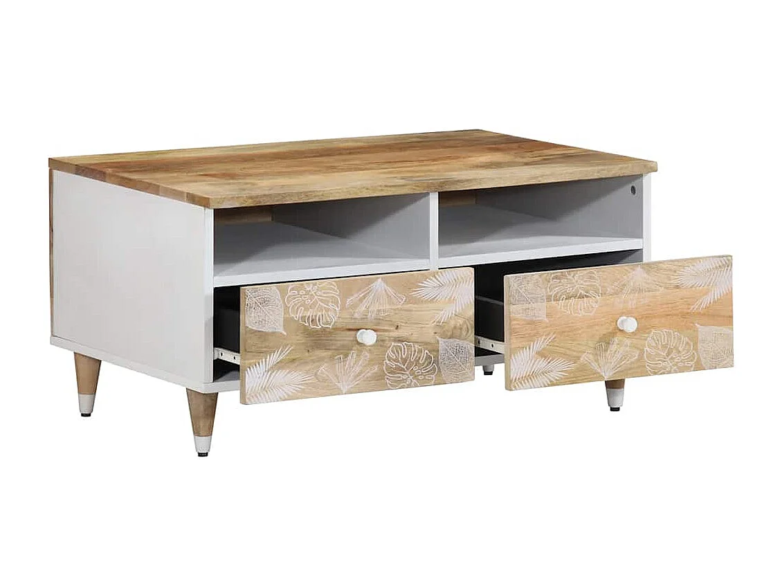 Table basse salon-Table d'appoint 80x54x40 cm bois de manguier massif SHL32760