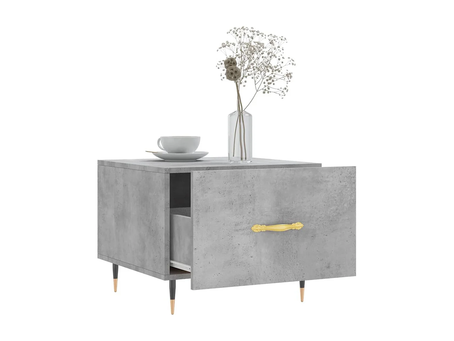 Couchtisch-Wohnzimmertisch-Beistelltische Betongrau 50x50x40 cm Holzwerkstoff SHL51275