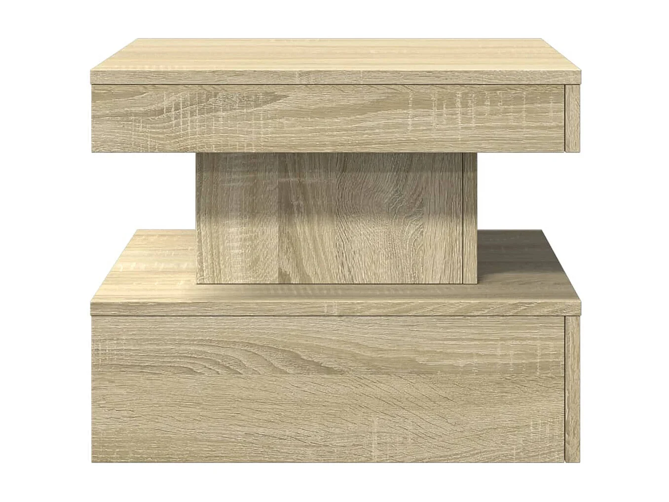 Table basse salon-Table d'appoint avec lumières LED chêne sonoma 50x50x40 cm SHL34425
