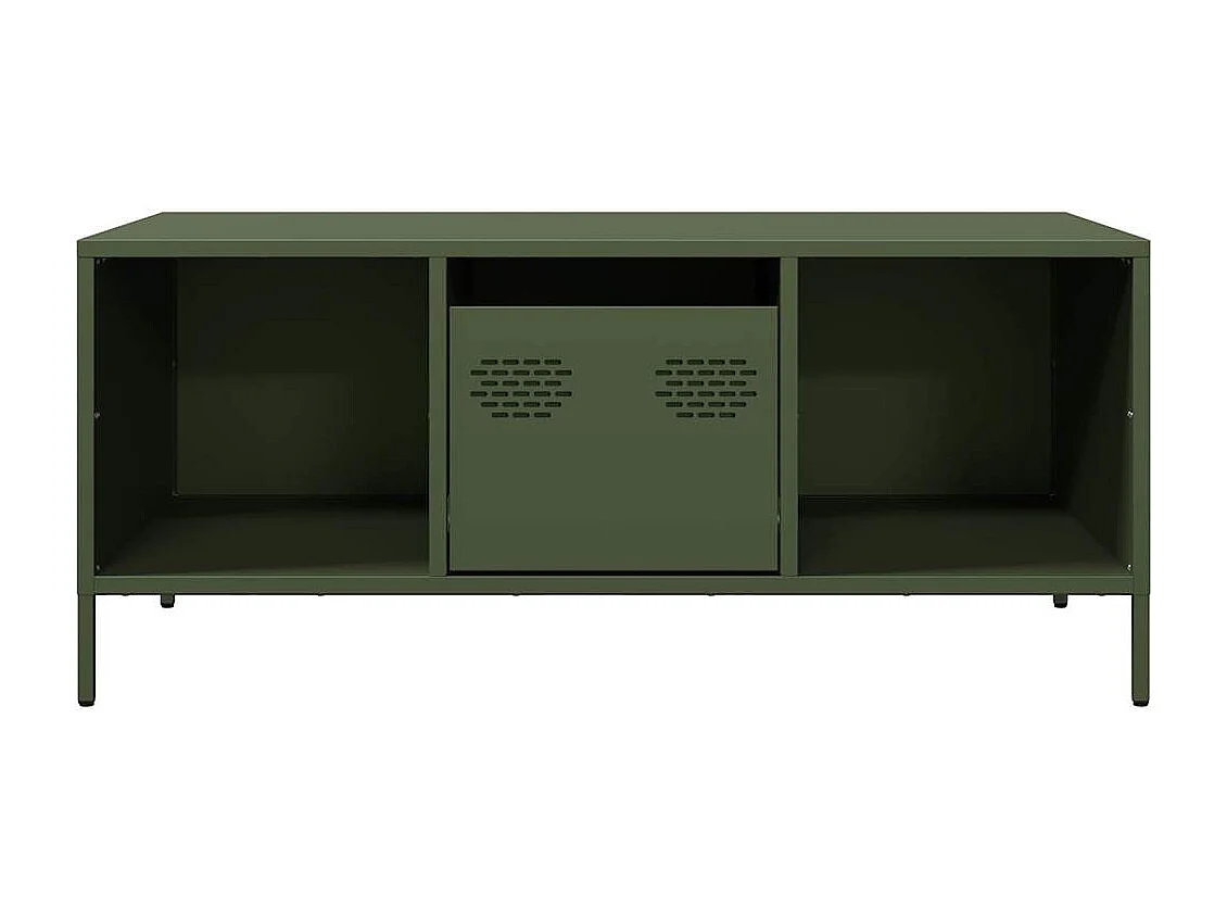 Table basse salon-Table d'appoint vert olive 101,5x50x43,5 cm acier laminé à froid SHL51783