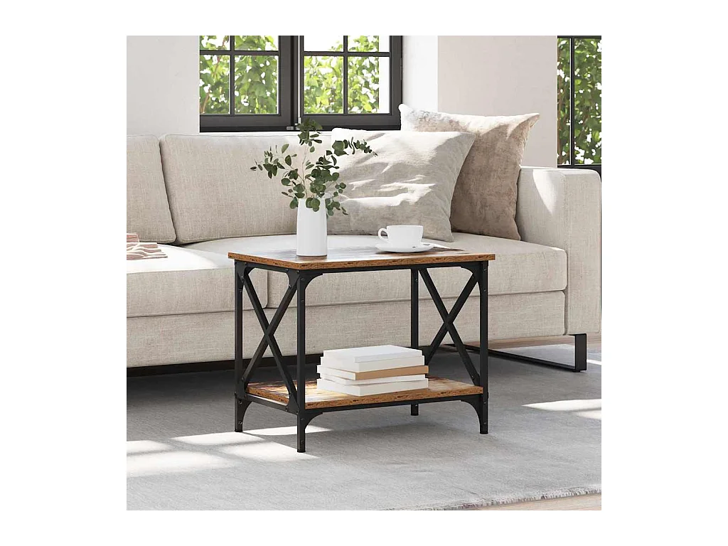 Mesas de centro | Mesas auxiliares 2 uds madera de ingeniería negro 50x50x40 cm SHL40161