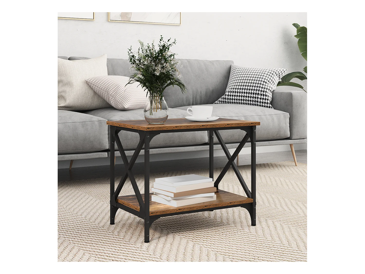 Mesas de centro | Mesas auxiliares 2 uds madera de ingeniería negro 50x50x40 cm SHL40161