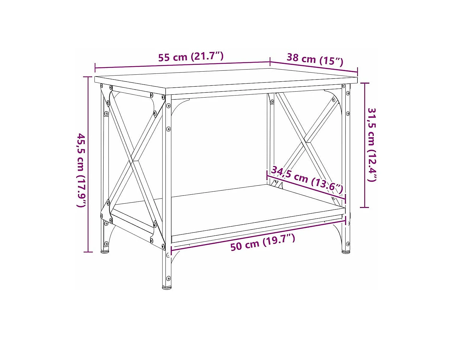 Mesas de centro | Mesas auxiliares 2 uds madera de ingeniería negro 50x50x40 cm SHL40161