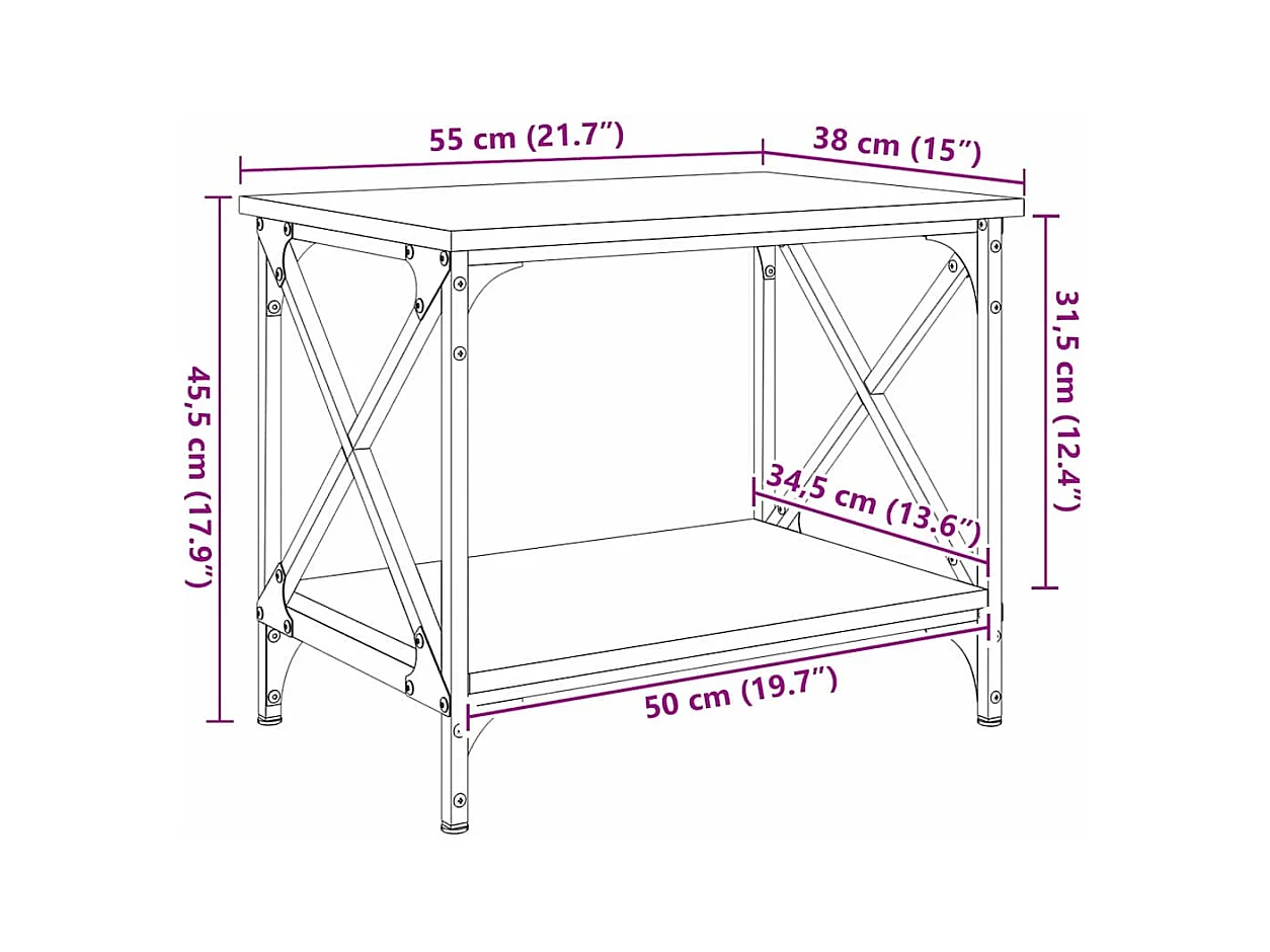 Mesas de centro | Mesas auxiliares 2 uds madera de ingeniería negro 50x50x40 cm SHL40161