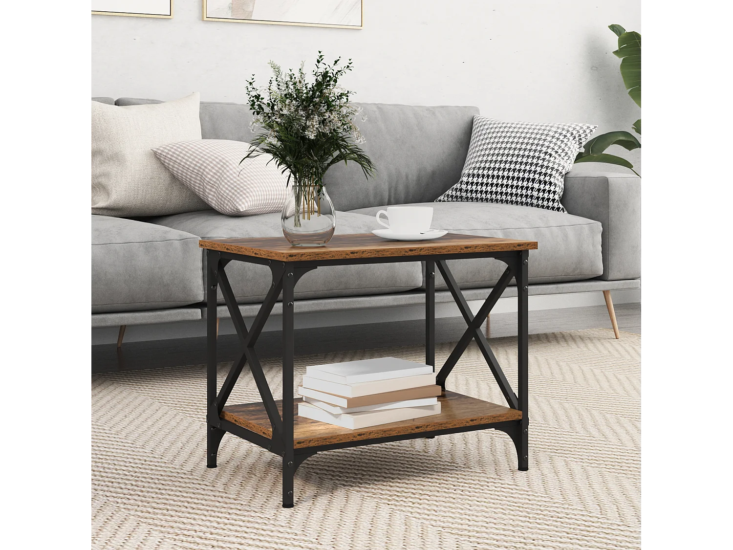 Couchtisch-Beistelltische-Sofatisch Altholz 55x38x45 cm Holzwerkstoff SHL31562