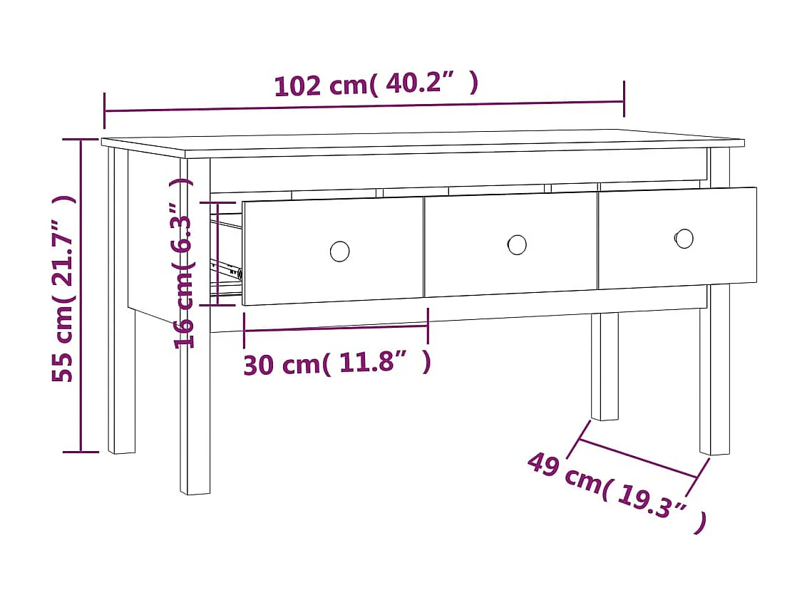 Mesa de centro | Mesa auxiliar madera contrachapada roble marrón 90x50x40 cm SHL3202