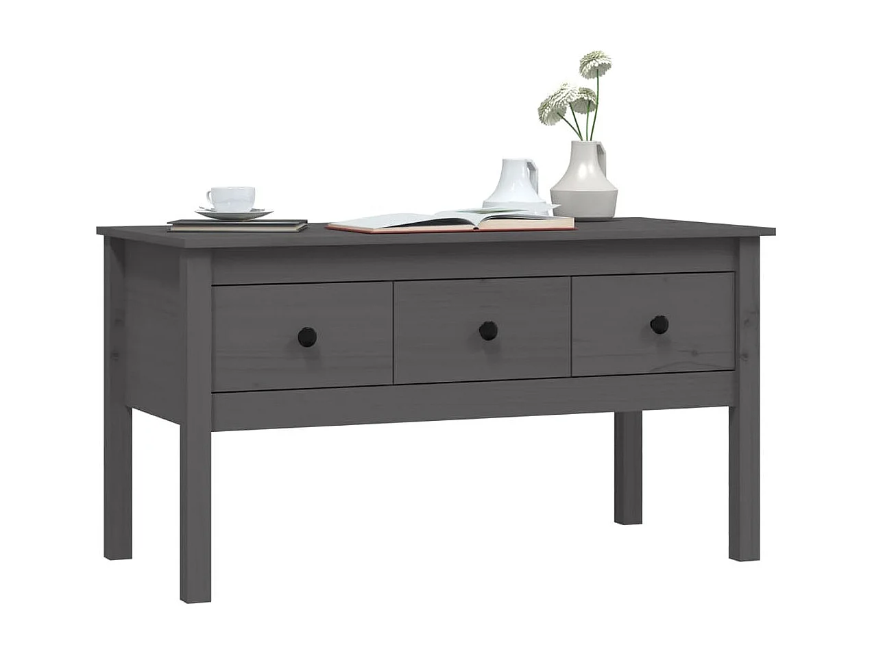 Mesa de centro | Mesa auxiliar madera contrachapada roble marrón 90x50x40 cm SHL3202