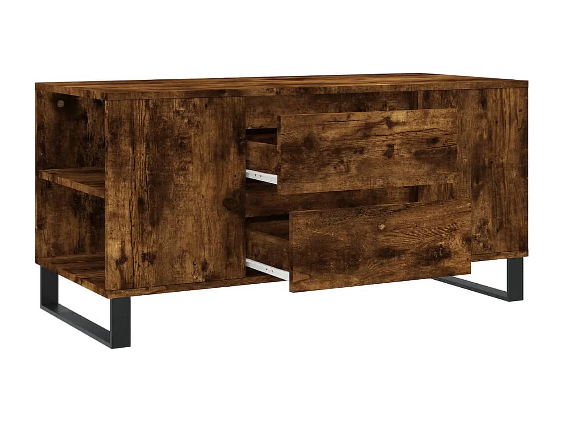 Mesa de centro | Mesa auxiliar tapa de vidrio acero gris Sonoma 98,5x50x45 cm SHL767110