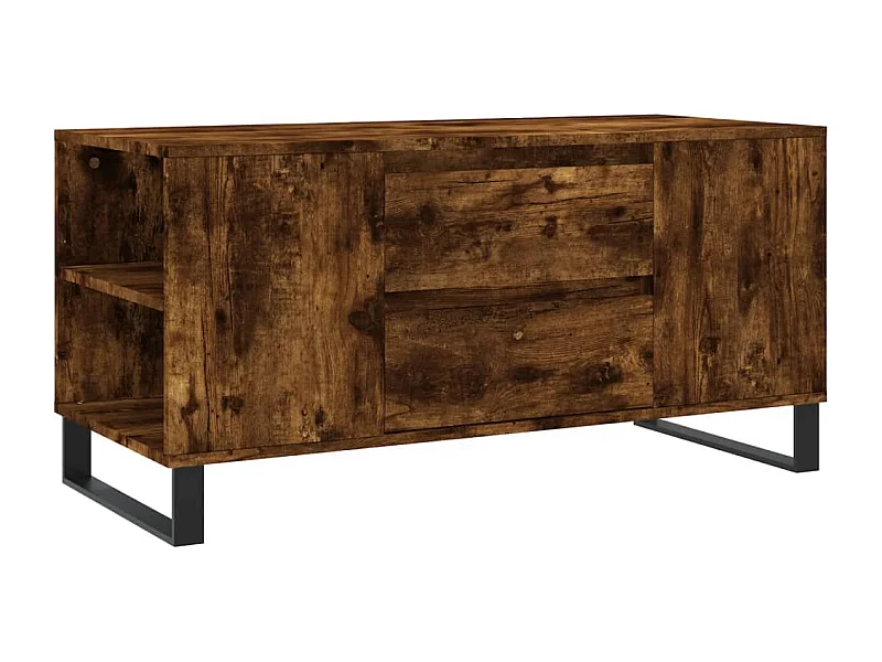 Table basse salon-Table d'appoint chêne fumé 102x44,5x50 cm bois d'ingénierie SHL81316