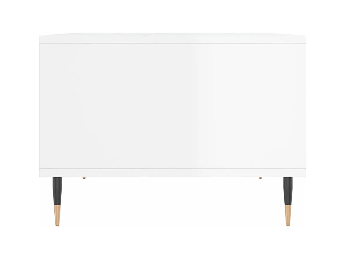 Table basse salon-Table d'appoint Blanc brillant 60x50x36,5 cm Bois d'ingénierie SHL19151
