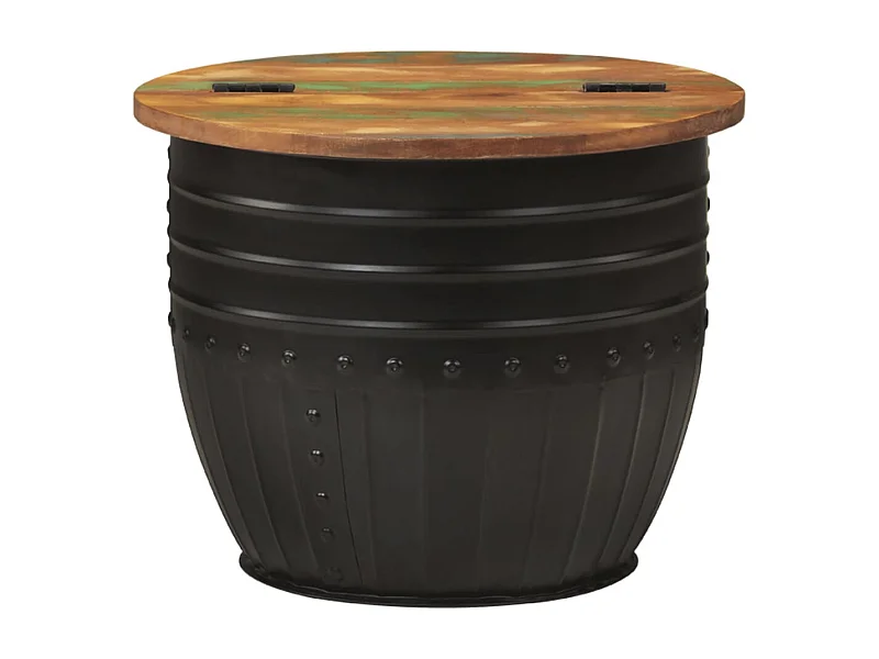 Table basse salon-Table d'appoint noir 50x39,5 cm bois de récupération massif SHL43971