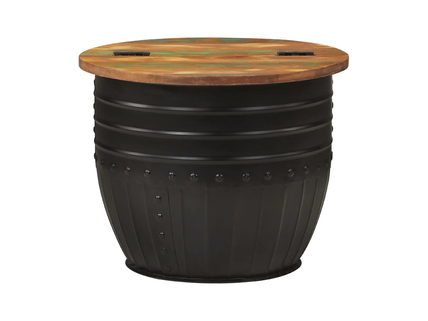 Table basse salon-Table d'appoint noir 50x39,5 cm bois de récupération massif SHL43971