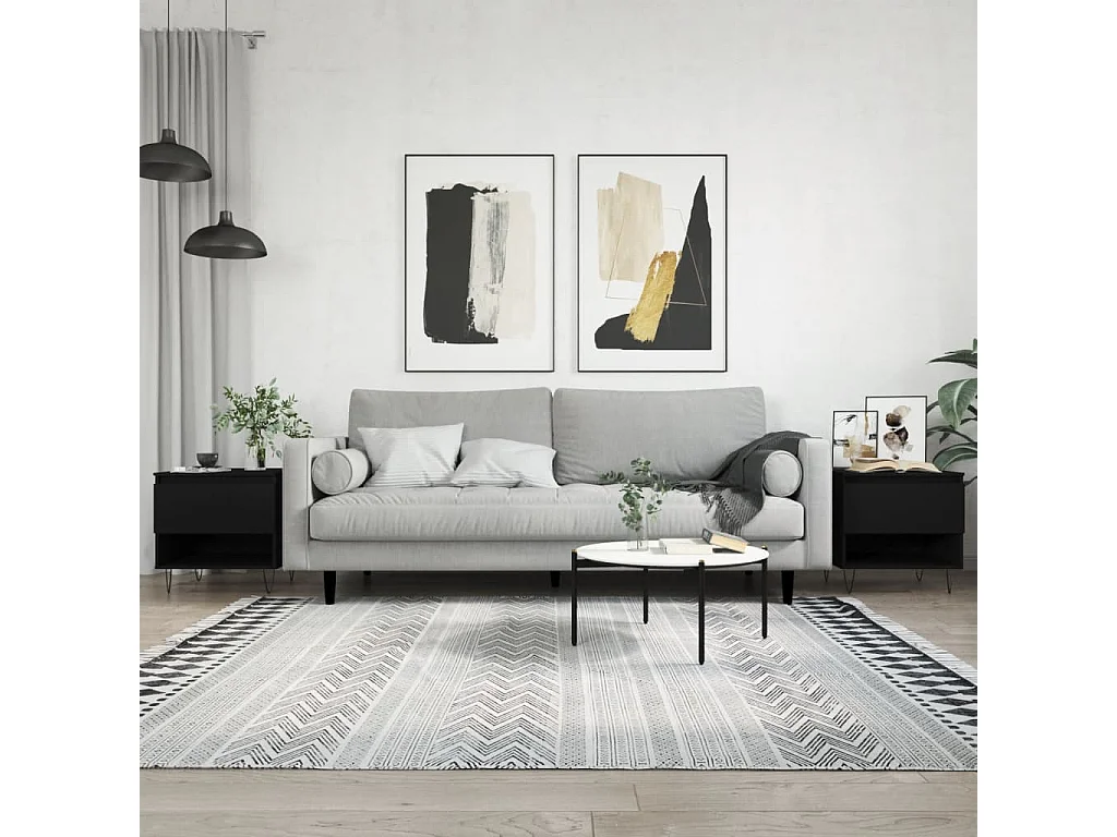 Mesa de centro | Mesa auxiliar madera y hierro gris Sonoma 80x45x45 cm SHL103590