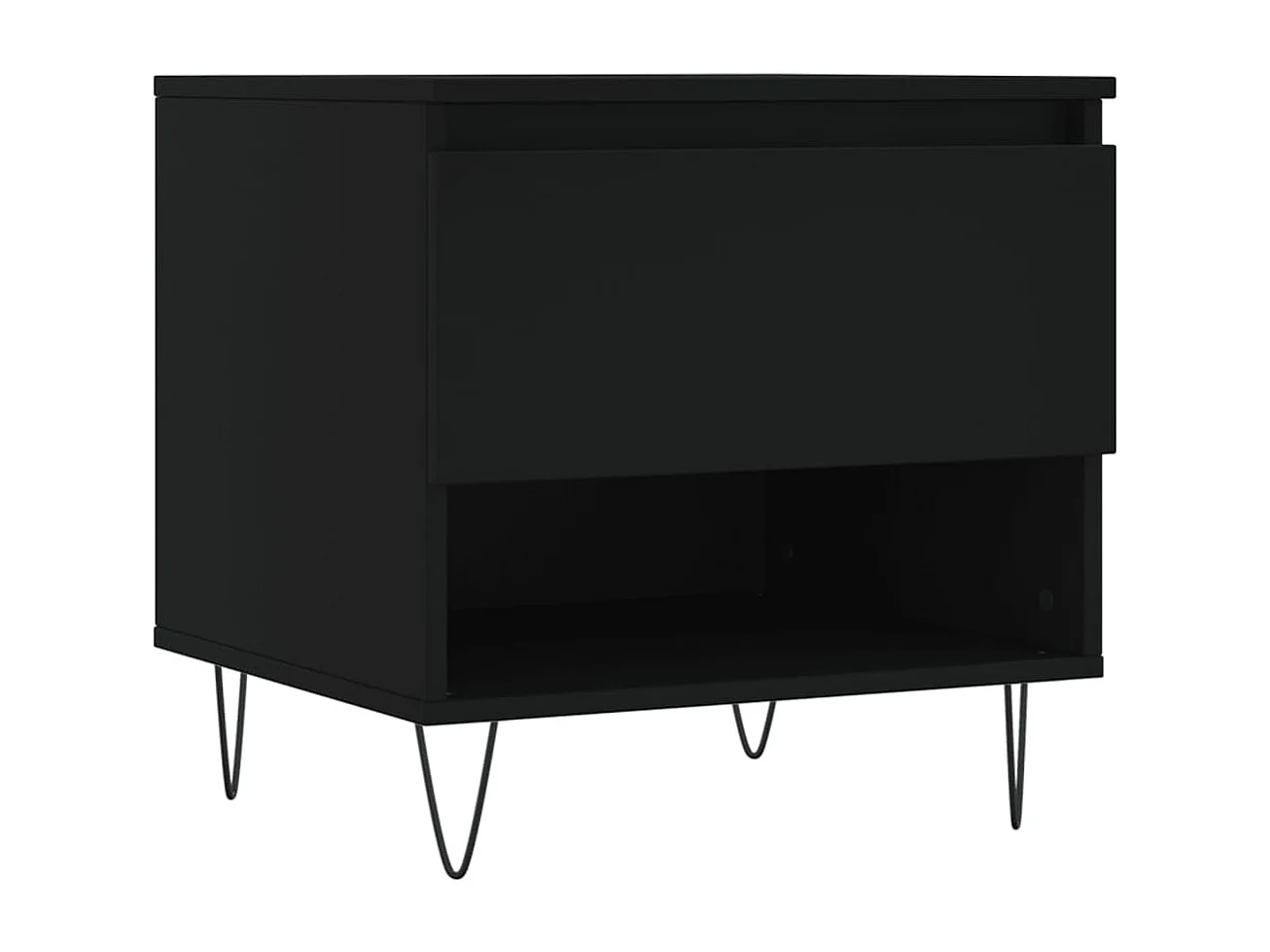 Couchtisch 2er Set-Sofatisch-Beistelltische Schwarz 50x46x50 cm Holzwerkstoff SHL34282