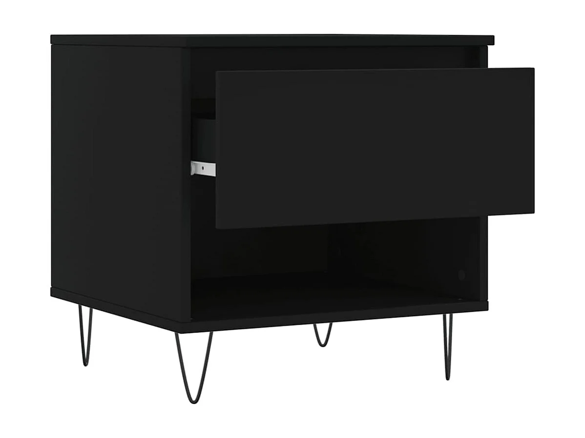 Couchtisch 2er Set-Sofatisch-Beistelltische Schwarz 50x46x50 cm Holzwerkstoff SHL34282