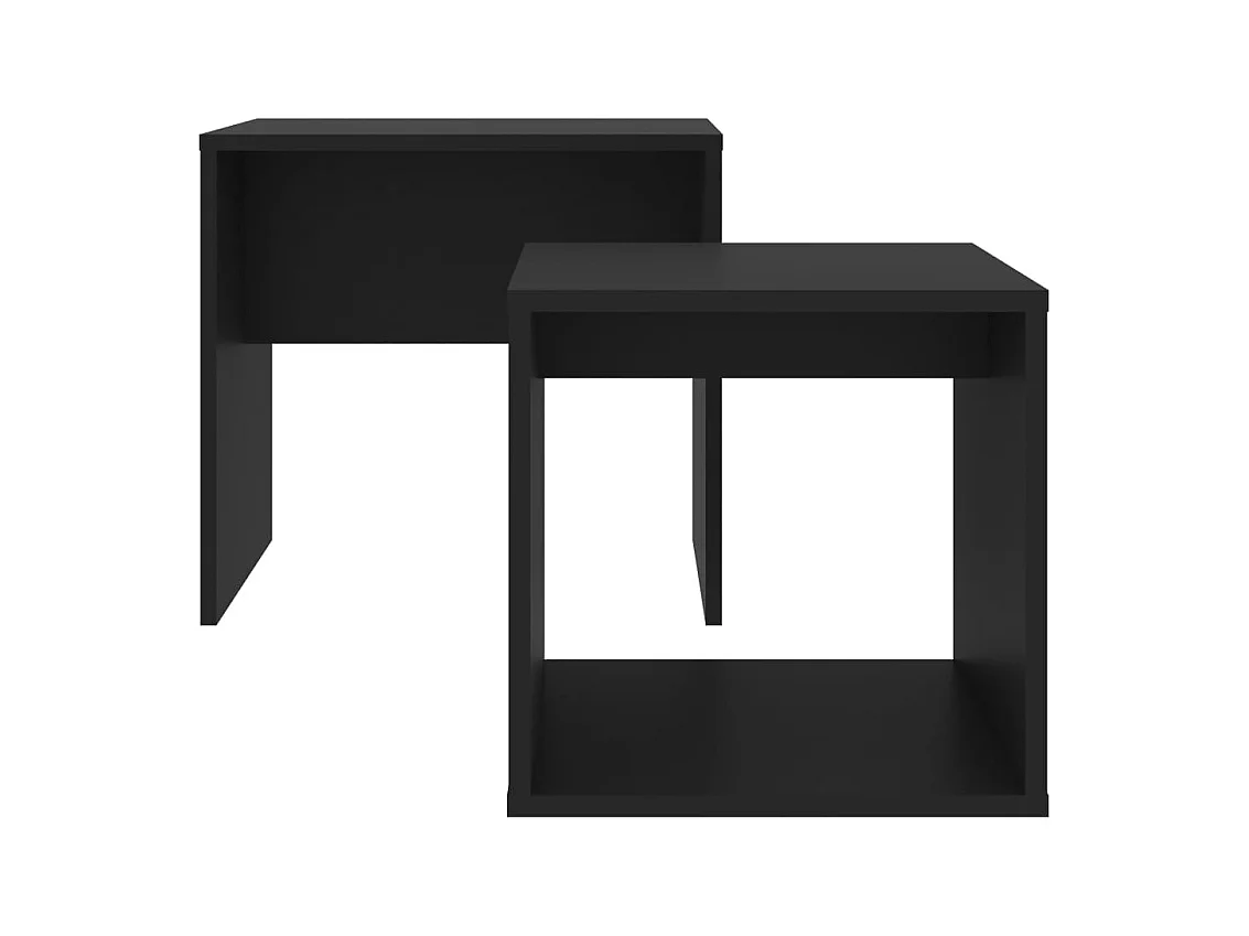 Mesa de centro | Mesa auxiliar con luces LED negro 90x49x40 cm SHL2524