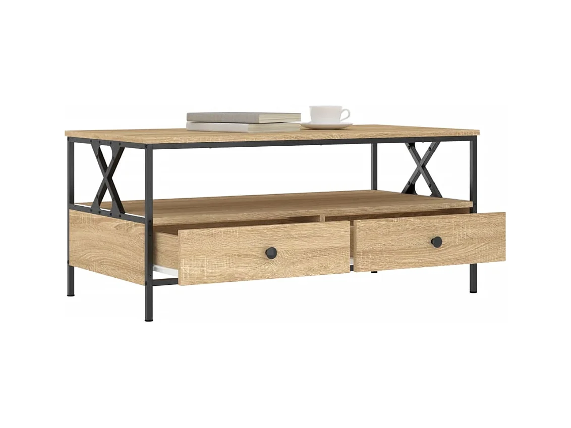 Mesa de centro-Mesa auxiliar aluminio martillado latón negro Ø 50x30 cm SHL398759