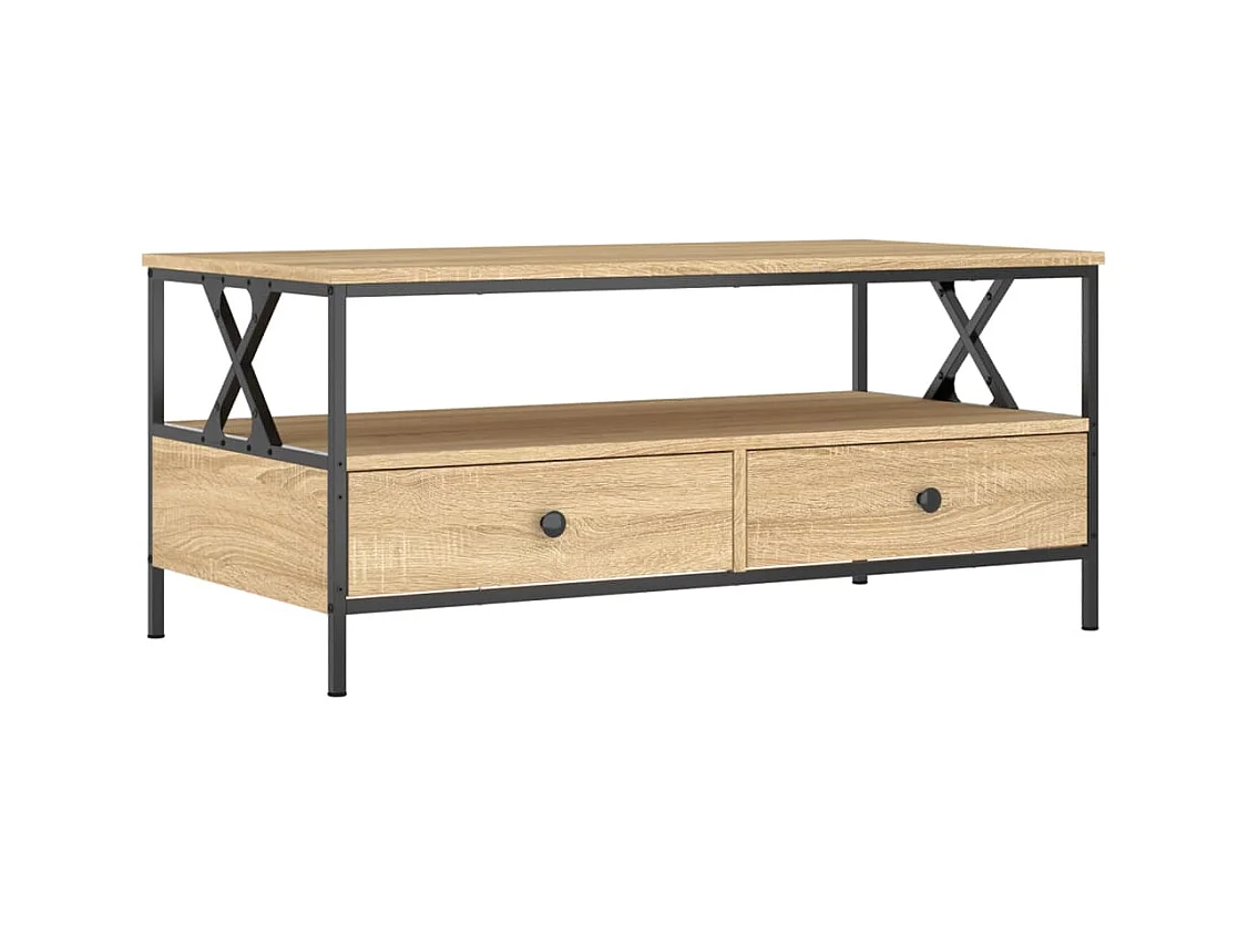 Table basse salon-Table d'appoint chêne sonoma 100x51x45 cm bois d'ingénierie SHL40399