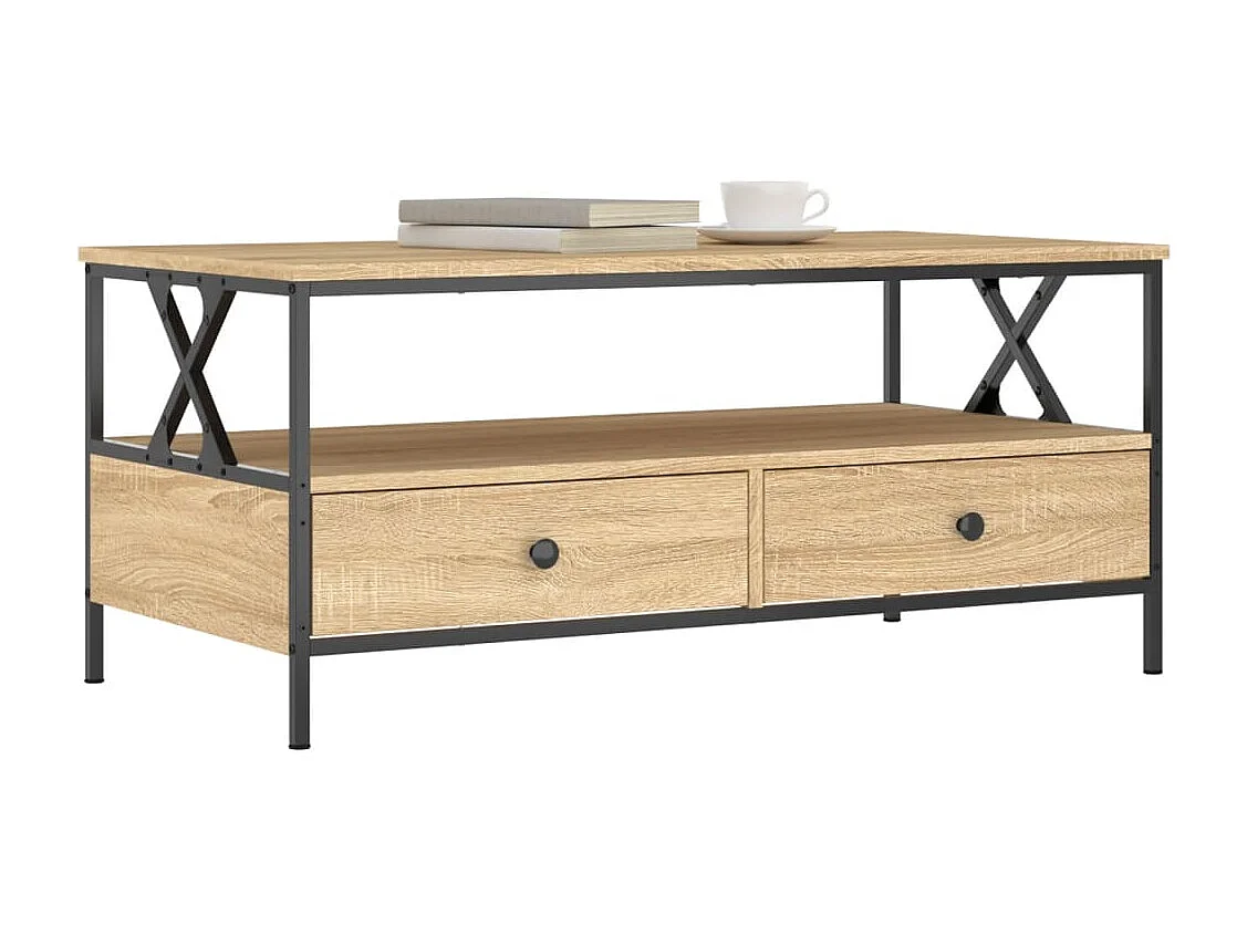 Couchtisch-Wohnzimmertisch-Beistelltische Sonoma-Eiche 100x51x45 cm Holzwerkstoff SHL32445