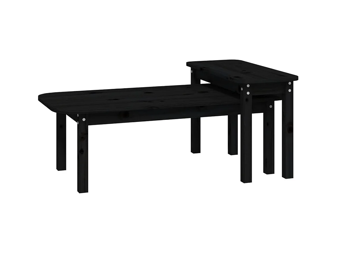 Ensemble de tables basses 2 pcs Noir Bois massif de pin SHL56540