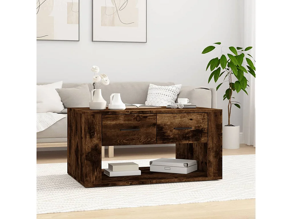 Couchtisch-Sofatisch-Beistelltische Räuchereiche 80x50x40 cm Holzwerkstoff SHL61923