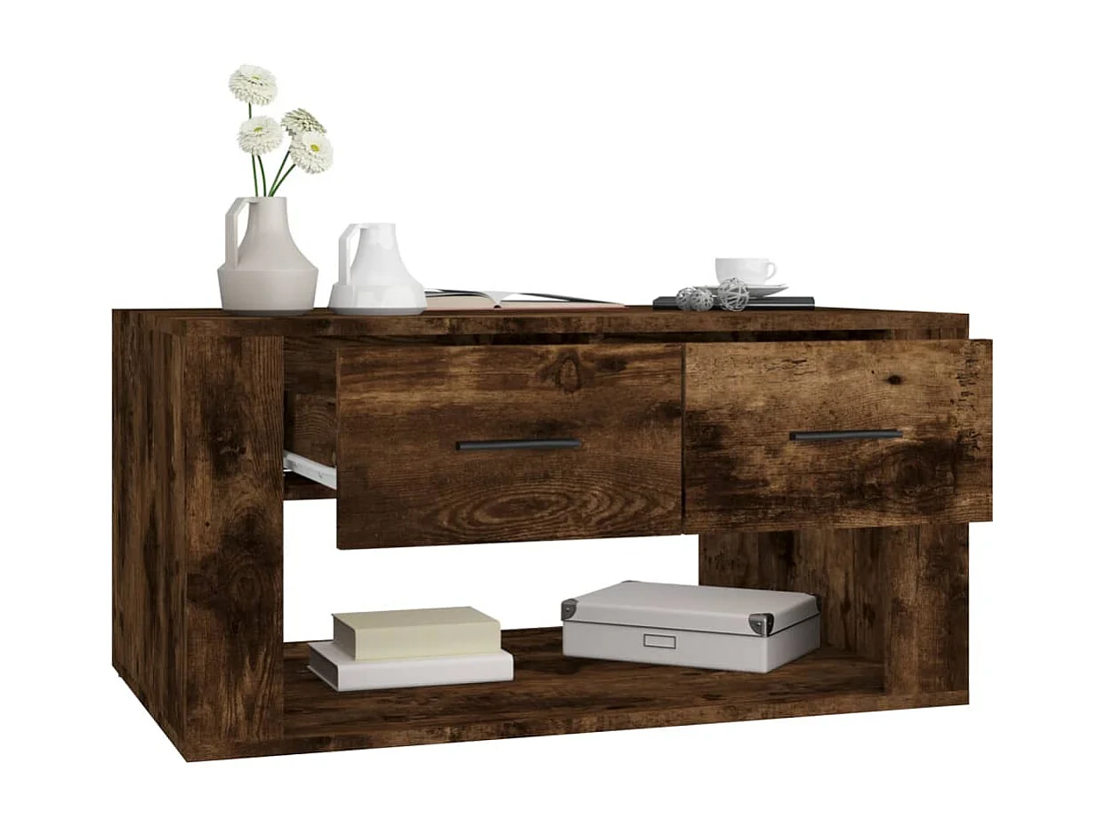 Couchtisch-Sofatisch-Beistelltische Räuchereiche 80x50x40 cm Holzwerkstoff SHL61923