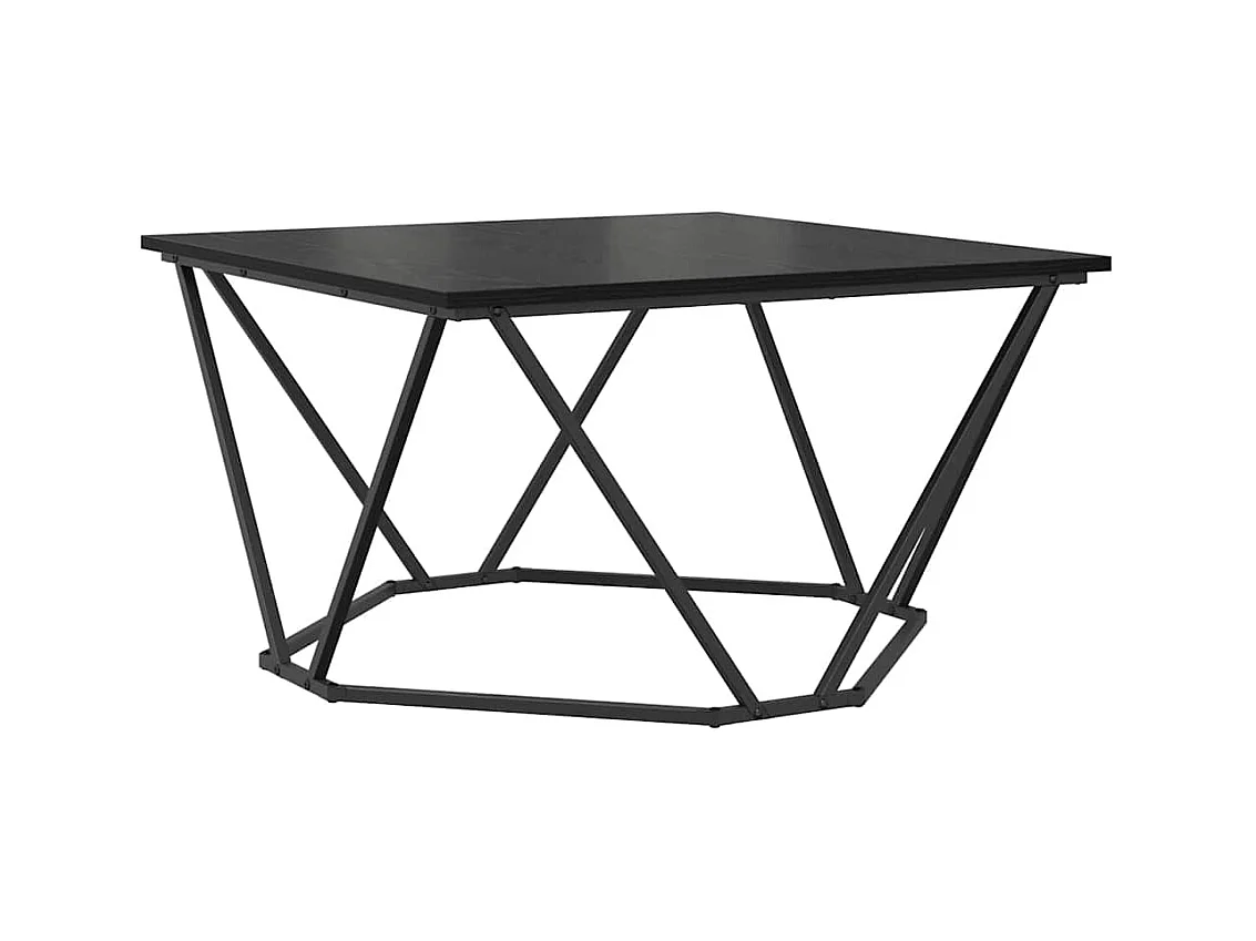 Table basse salon-Table d'appoint Noir Chêne 80x80x45 cm Bois d'ingénierie SHL35066