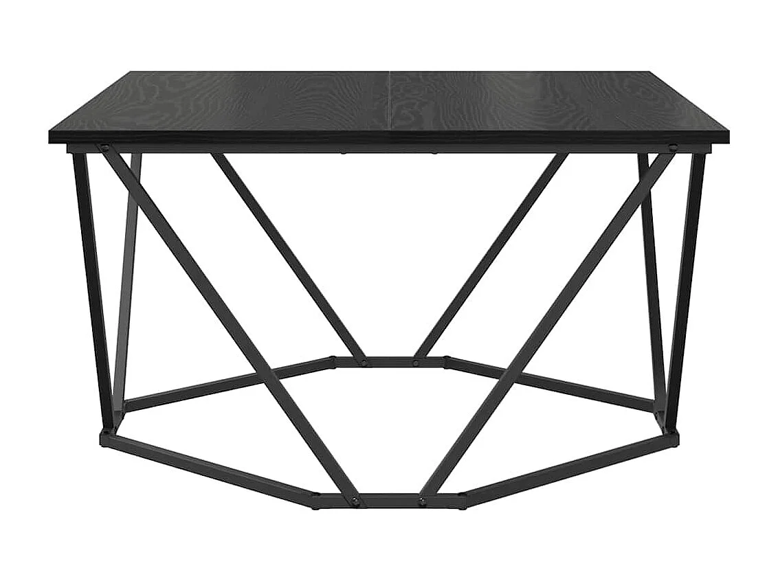 Salontafel | Woonkamertafel | Bijzettafel Zwart eiken 80 x 80 x 45 cm Engineered hout en staal