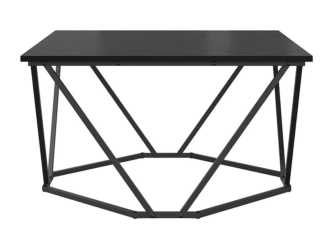 Salontafel | Woonkamertafel | Bijzettafel Zwart eiken 80 x 80 x 45 cm Engineered hout en staal