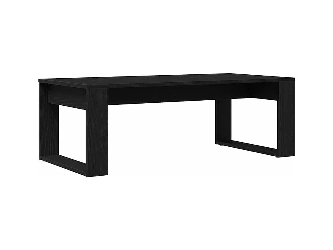 Table basse salon-Table d'appoint noire en chêne 102x50x35 cm en bois d'ingénierie SHL26182