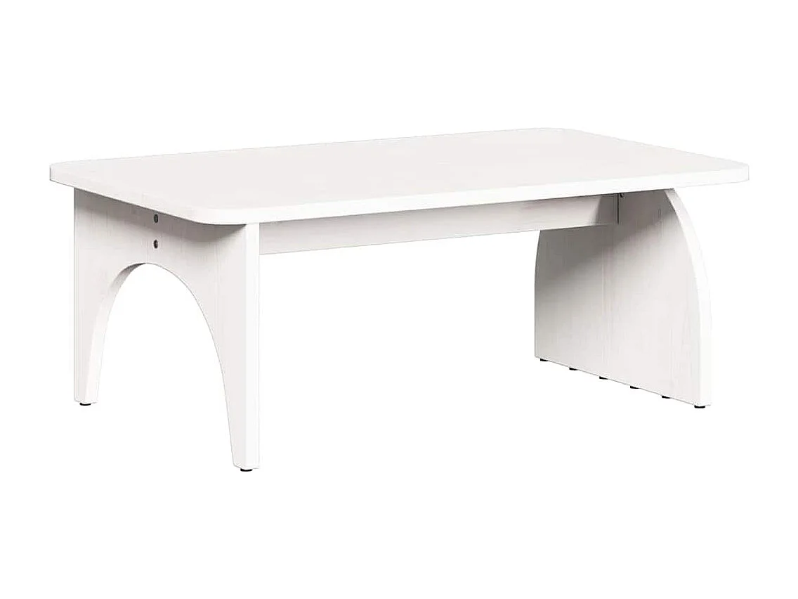 Mesas de centro | Mesas auxiliares 2 uds madera ingeniería blanco brillo 50x46x35 cm SHL3058