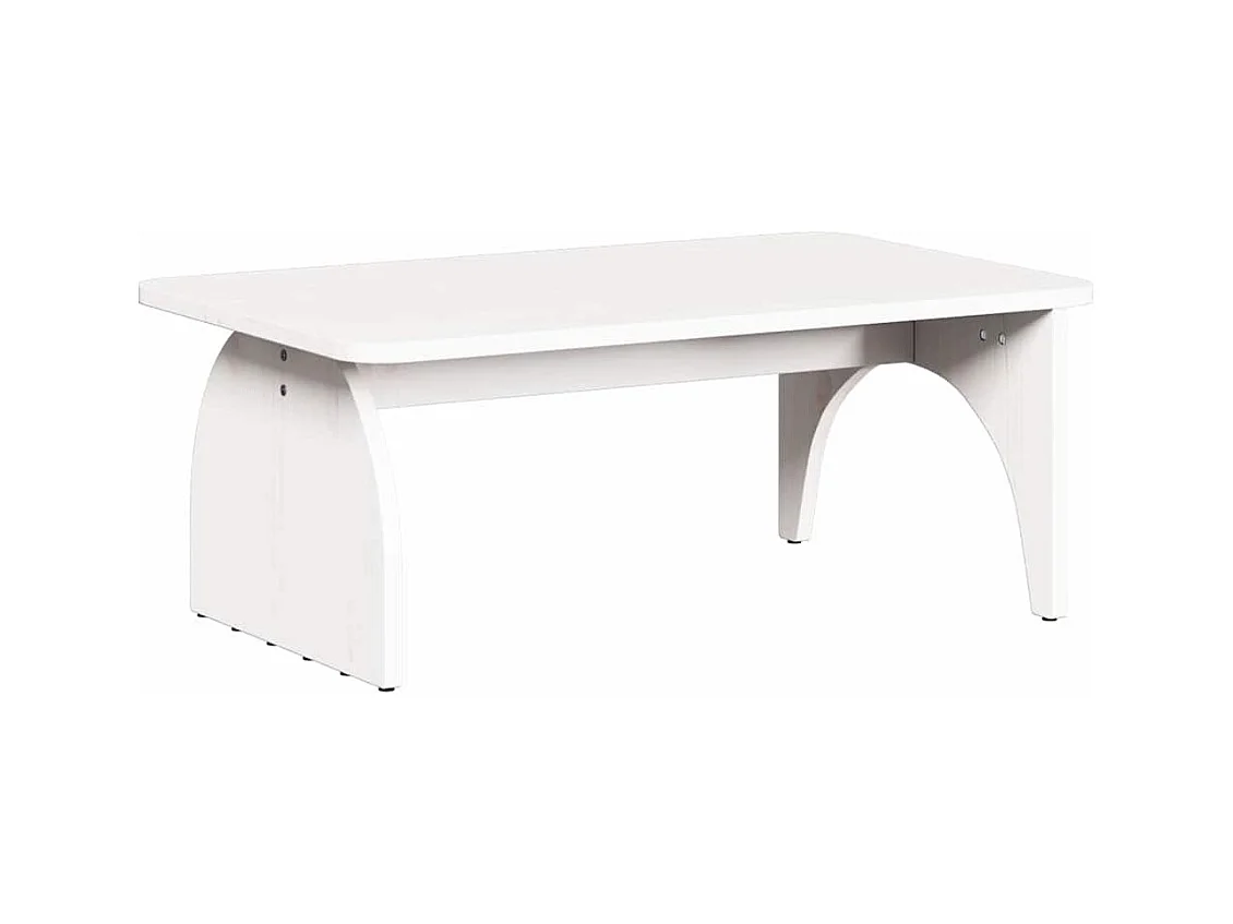 Table basse salon-Table d'appoint Blanc 80x50x31 cm Bois de pin massif SHL54191