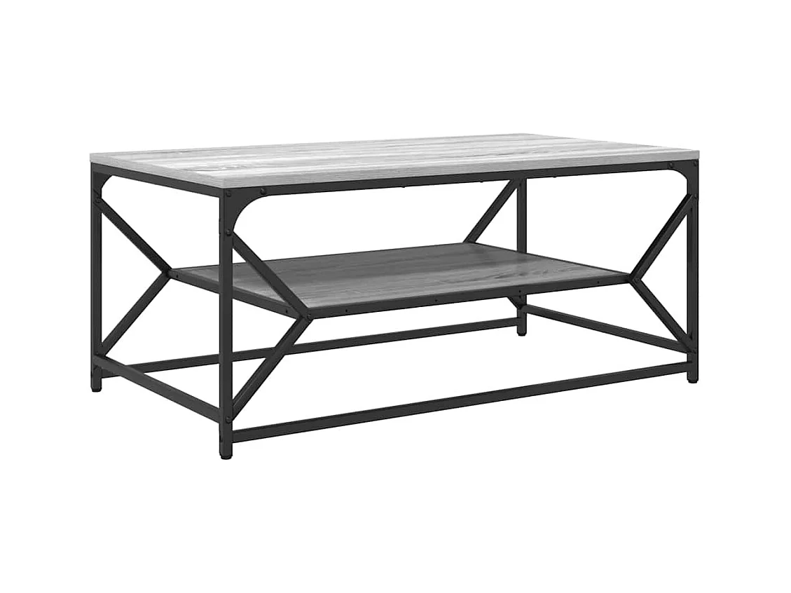 Table basse salon-Table d'appoint avec étagère Grise Sonoma 90x50x40cm en Bois d'ingénierie SHL4097