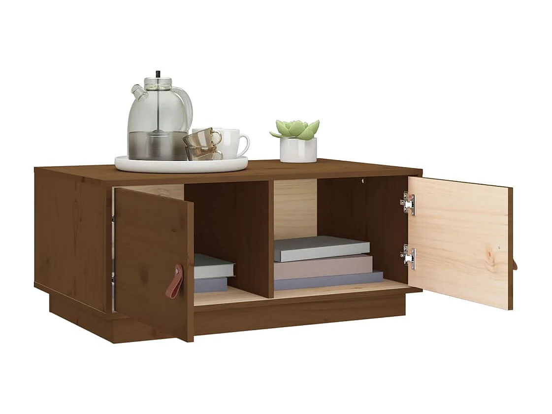 Mesa de centro | Mesa auxiliar madera contrachapada negro 90x49x45 cm SHL474843