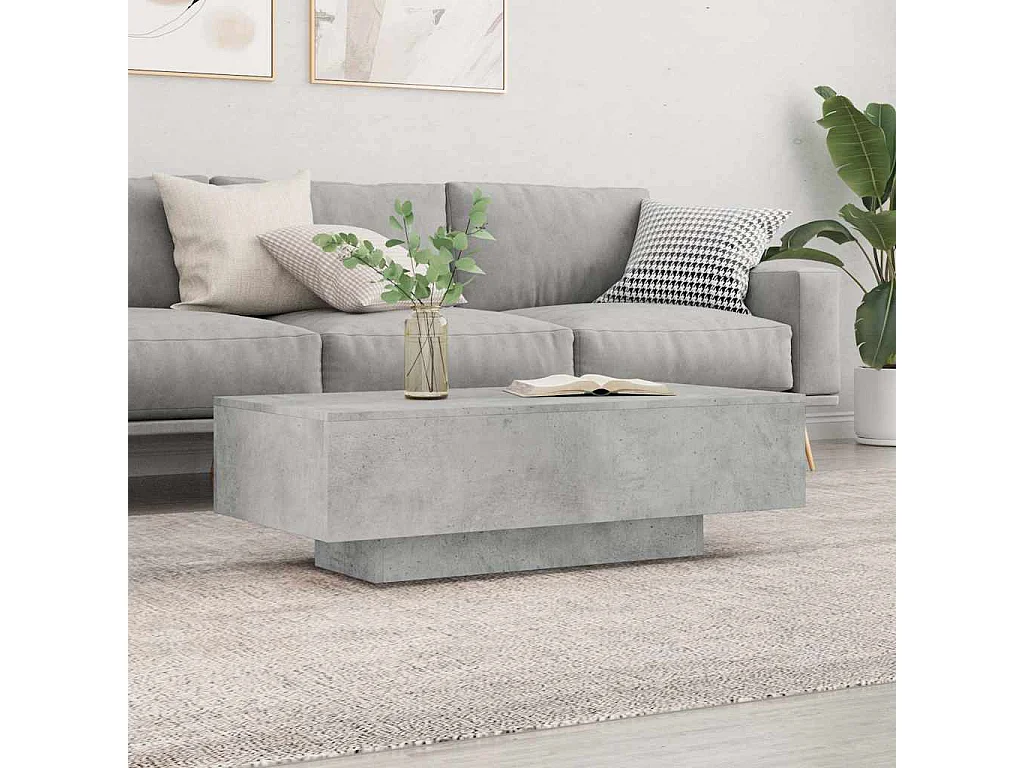 Couchtisch-Wohnzimmertisch-Beistelltische Betongrau 100x49,5x31 cm Holzwerkstoff SHL59129