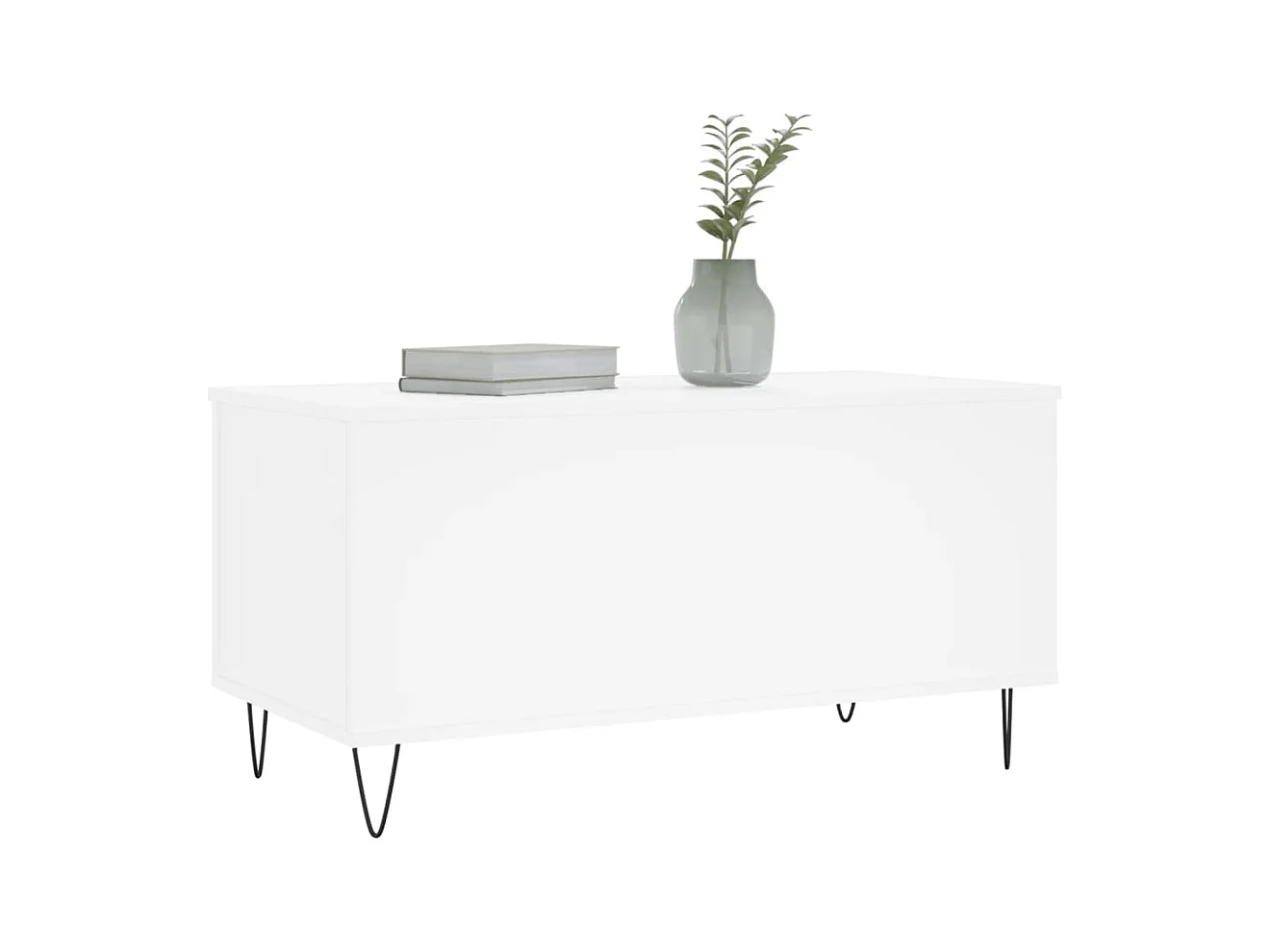 Mesa de centro | Mesa auxiliar superficie de vidrio acero 98,5x50x45 cm SHL3528