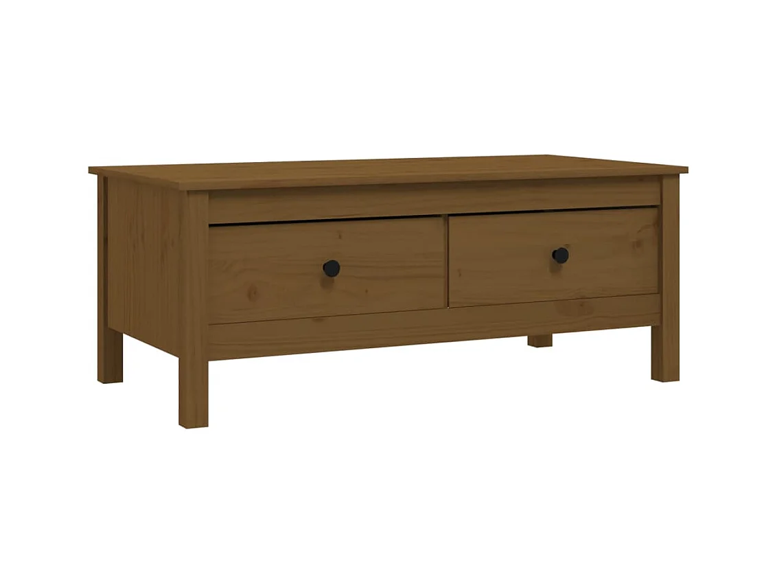 Table basse salon-Table d'appoint Marron miel 100x50x40 cm Bois massif de pin SHL93135