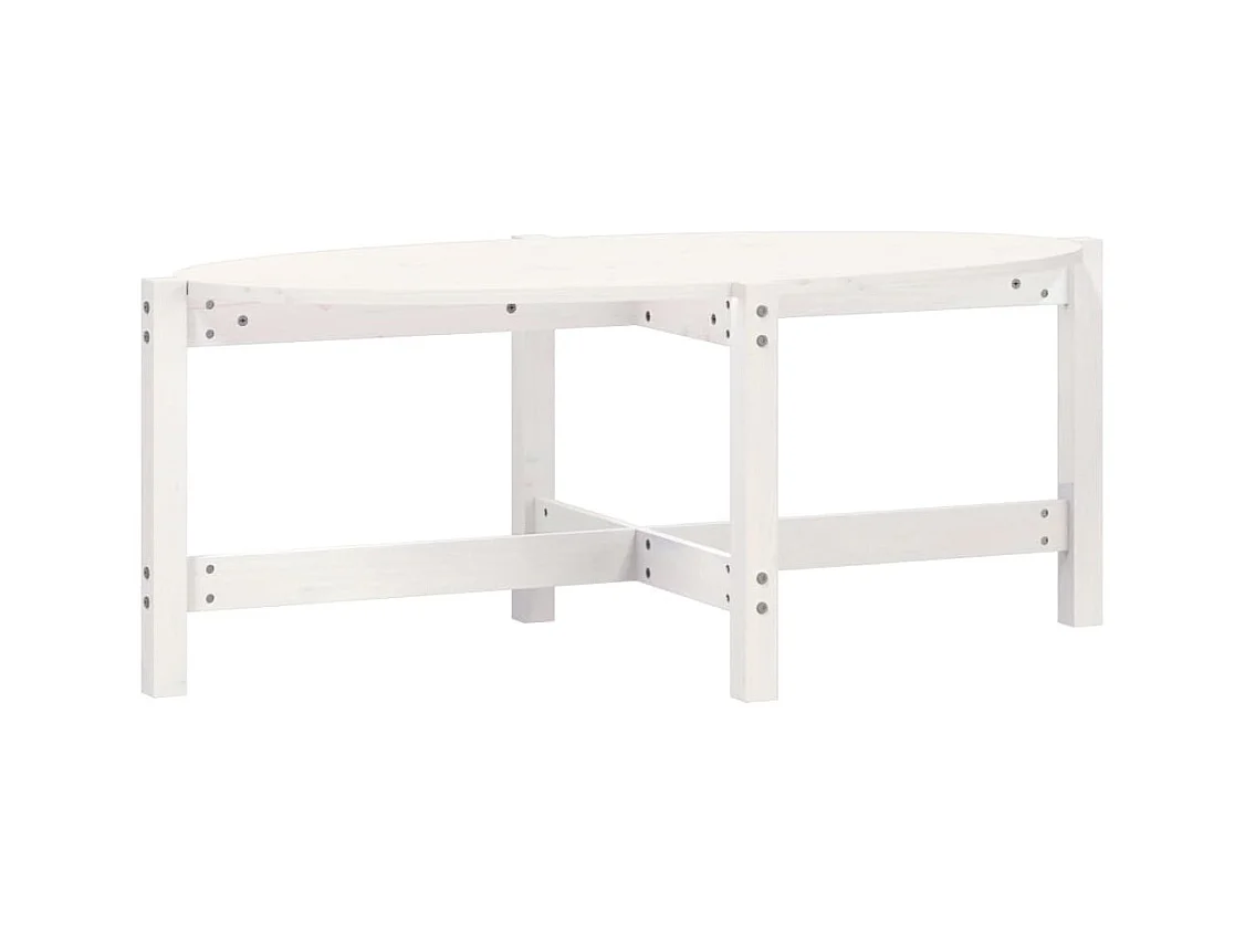 Table basse salon-Table d'appoint Blanc 118x63x45 cm Bois massif de pin SHL5777