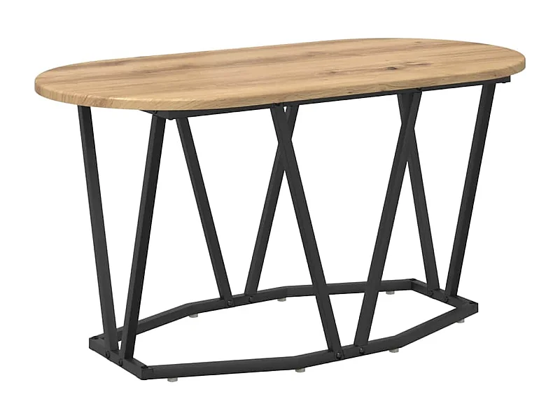 Couchtisch-Wohnzimmertisch-Beistelltische Artisan-Eiche 80x40x40.5 cm Sperrholz und Metall SHL63305