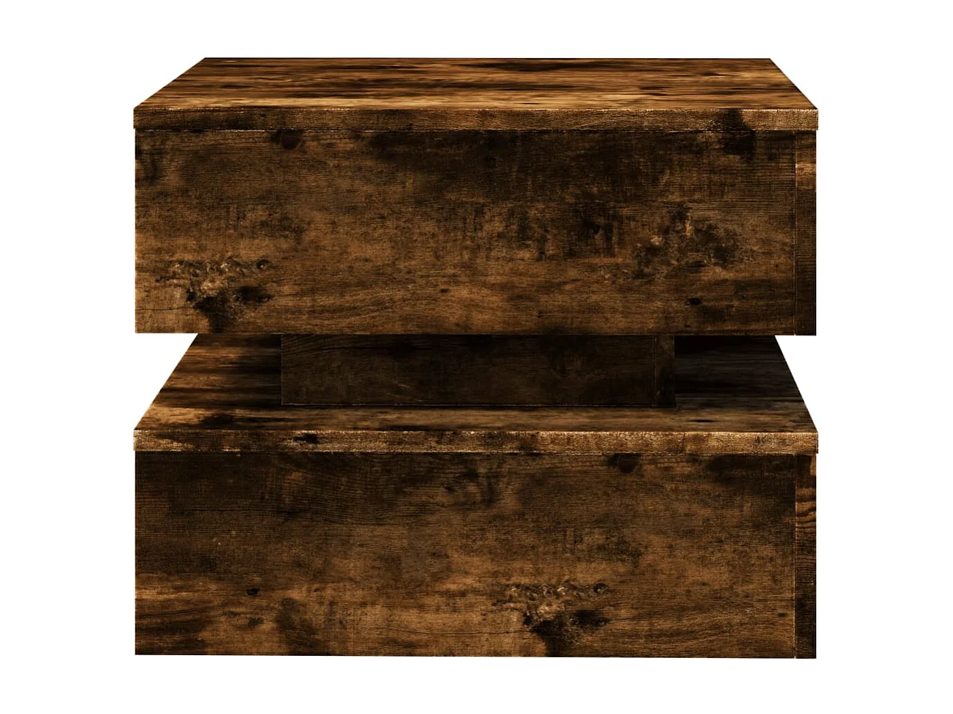 Table basse salon-Table d'appoint avec lumières LED chêne fumé 50x50x40 cm SHL71908