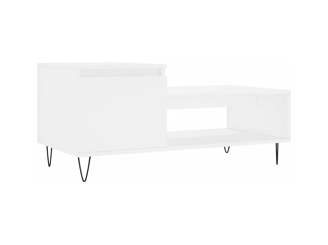 Table basse salon-Table d'appoint Blanc 100x50x45 cm Bois d'ingénierie SHL10507