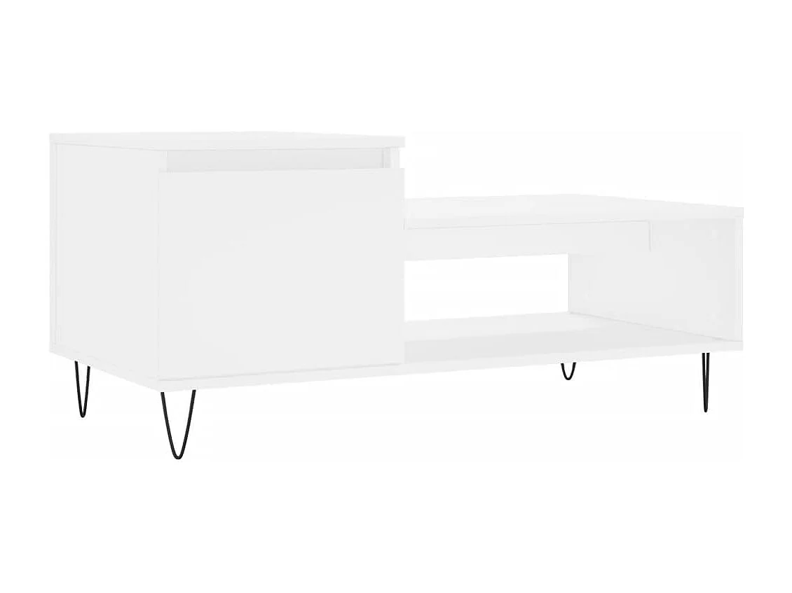 Couchtisch-Wohnzimmertisch-Beistelltische Weiß 100x50x45 cm Holzwerkstoff SHL49335